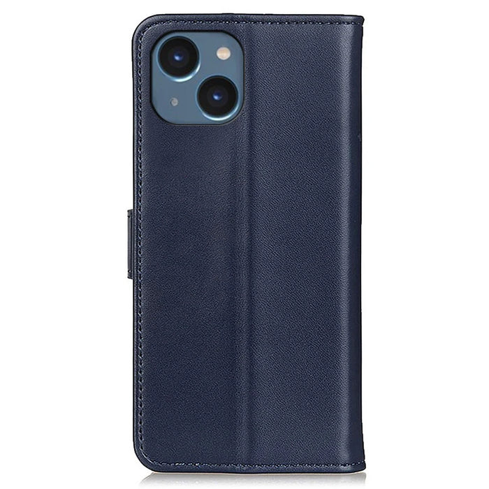 For iPhone 15 Anti-Scratch TPU+PU Leather Phone Cover Full Protection Case Wallet Phone Shell - Blue - 7