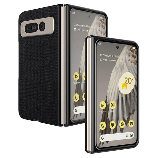 VILI TH Series For Google Pixel Fold Anti-drop Phone Case PU Leather Coated PC+TPU Phone Cover - Black - 1