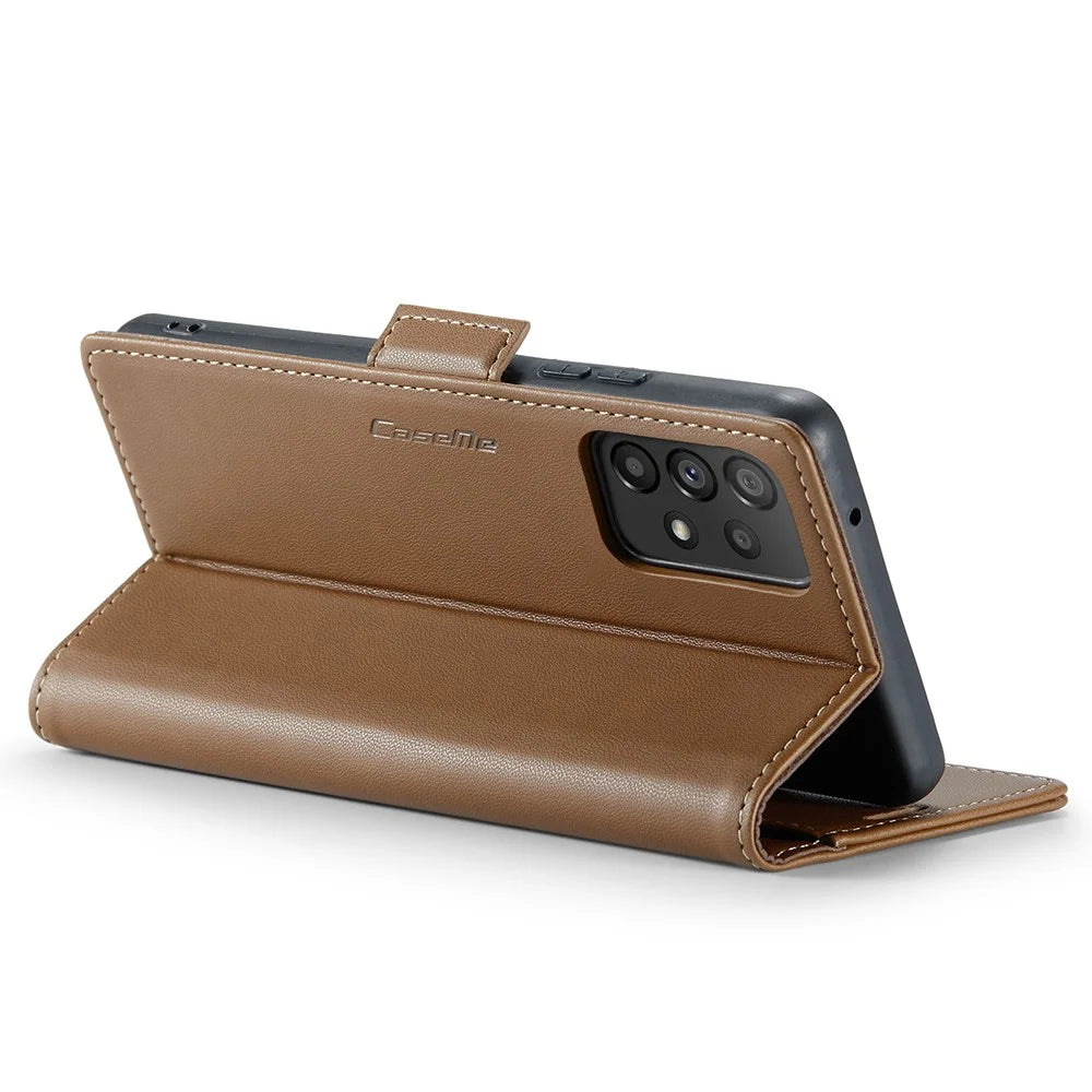 For Samsung Galaxy A53 5G Leather Case CASEME 023 RFID Blocking 3 Card Slot Mobile Cover - Brown - 3