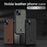 ANNYOJO For iPhone 14 Phone Case Support Magnetic Car Mount PU Leather Coated PC+TPU Cover - Coffee - 7