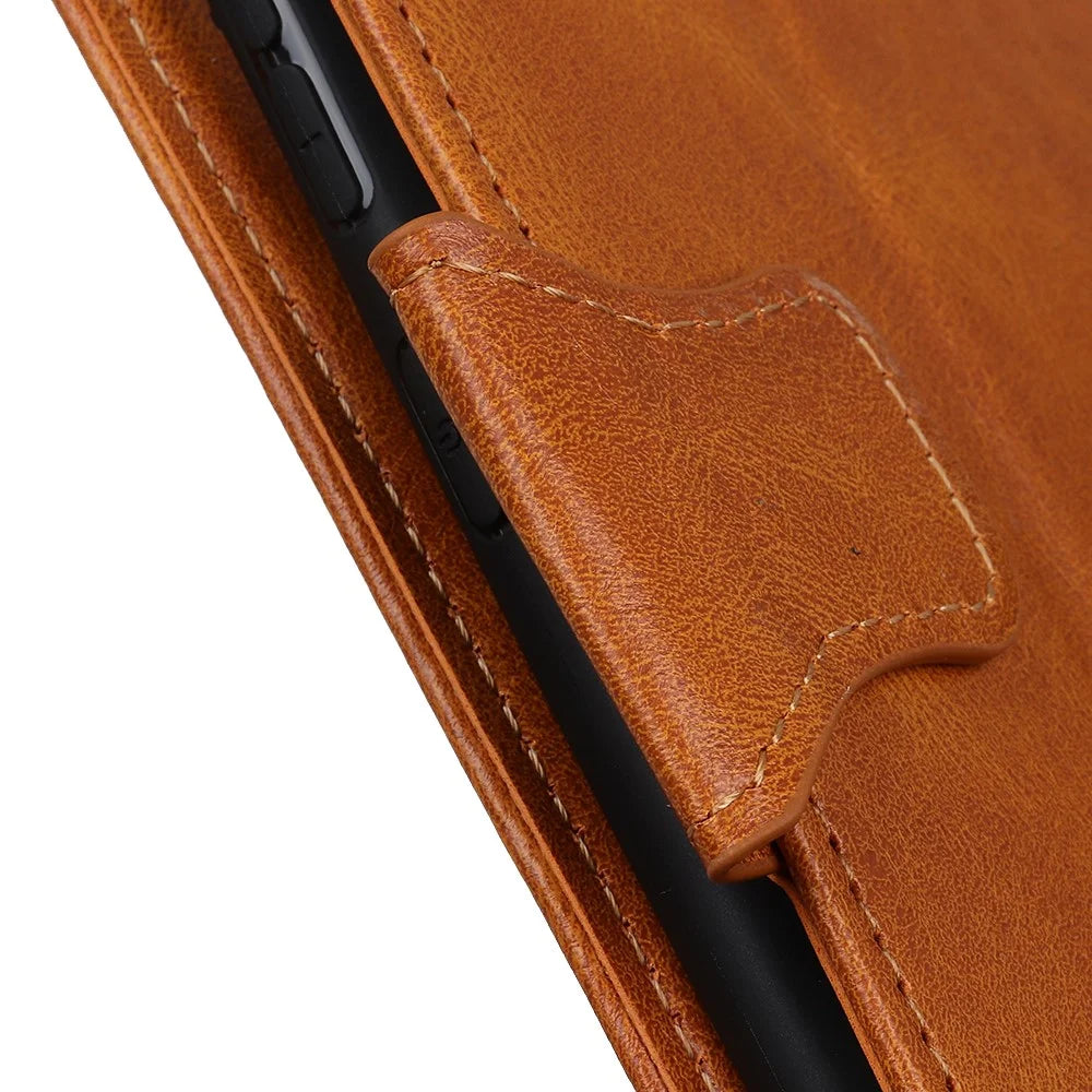 For Nokia XR21 PU Leather Flip Folio Case Crazy Horse Texture Wallet Stand Phone Cover - Brown - 4