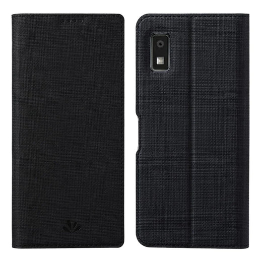 VILI DMX Series PU Leather Phone Case for Sharp Aquos Wish3  , Card Slots Stand Protective Phone Cover - Black - 1