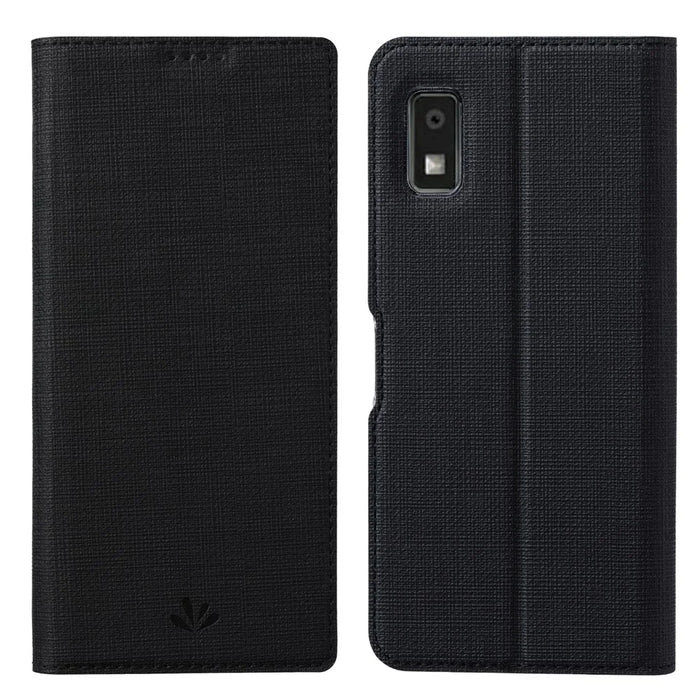 VILI DMX Series PU Leather Phone Case for Sharp Aquos Wish3  , Card Slots Stand Protective Phone Cover - Black - 1