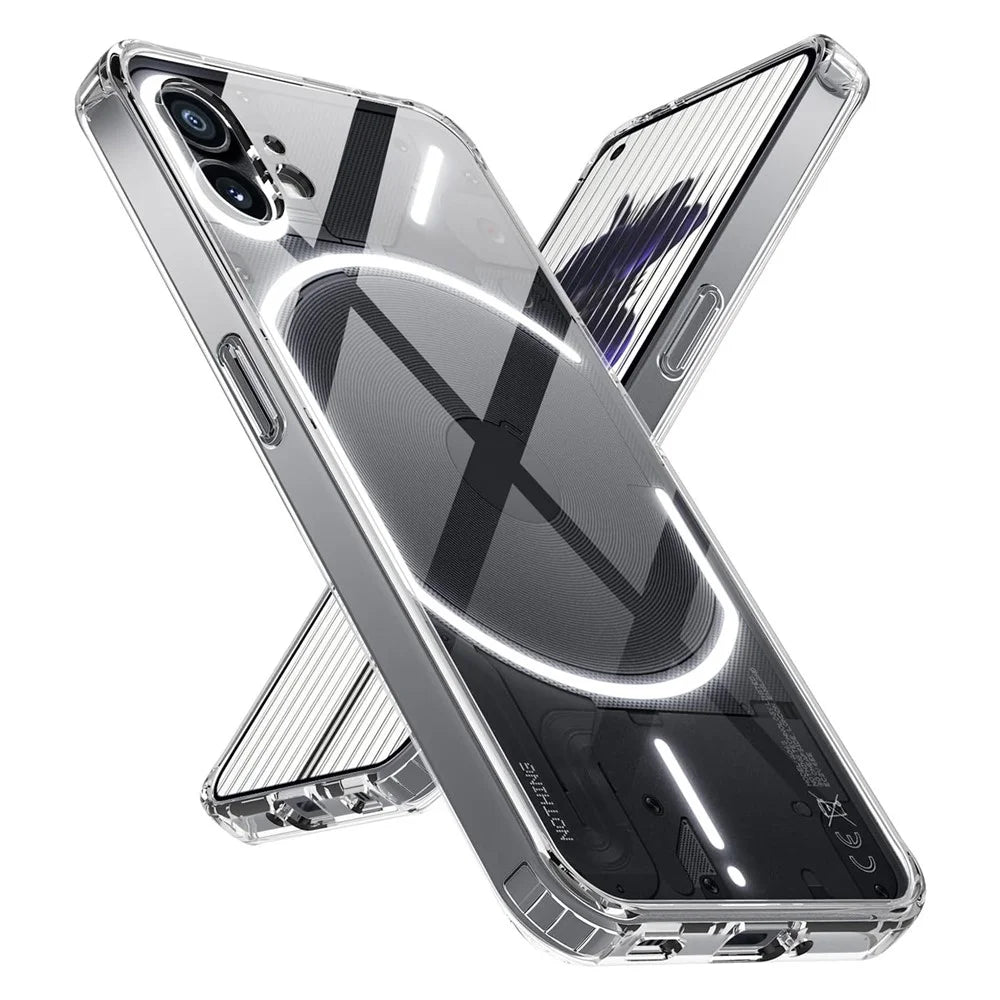 Transparent Mobile Phone Case for Nothing Phone (2) Anti-Drop Shockproof TPU + PC Slim Hybrid Cover - 1