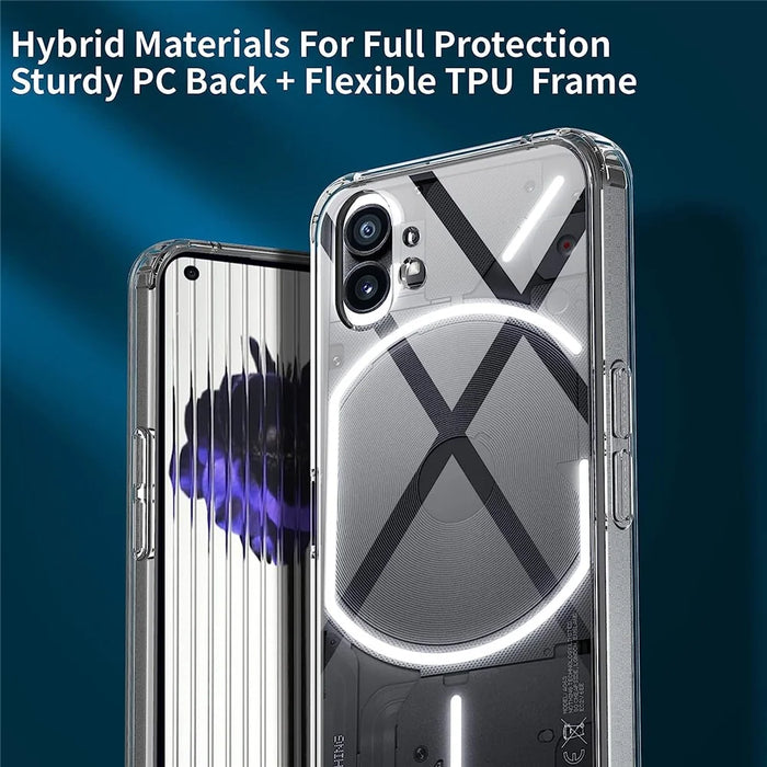 Transparent Mobile Phone Case for Nothing Phone (2) Anti-Drop Shockproof TPU + PC Slim Hybrid Cover - 4