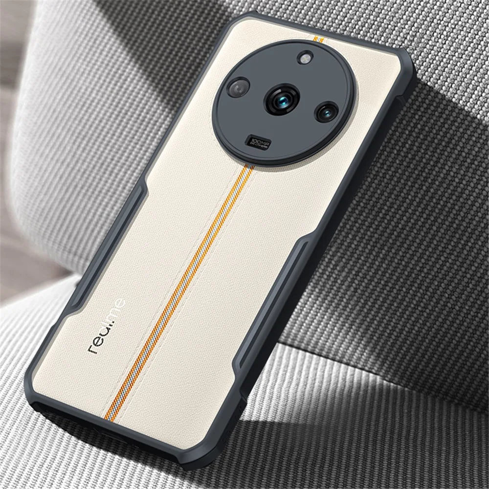 XUNDD Acrylic+TPU Phone Cover for Realme 11 Pro 5G , Anti-drop Cell Phone Case - Black / Laser Texture - 2