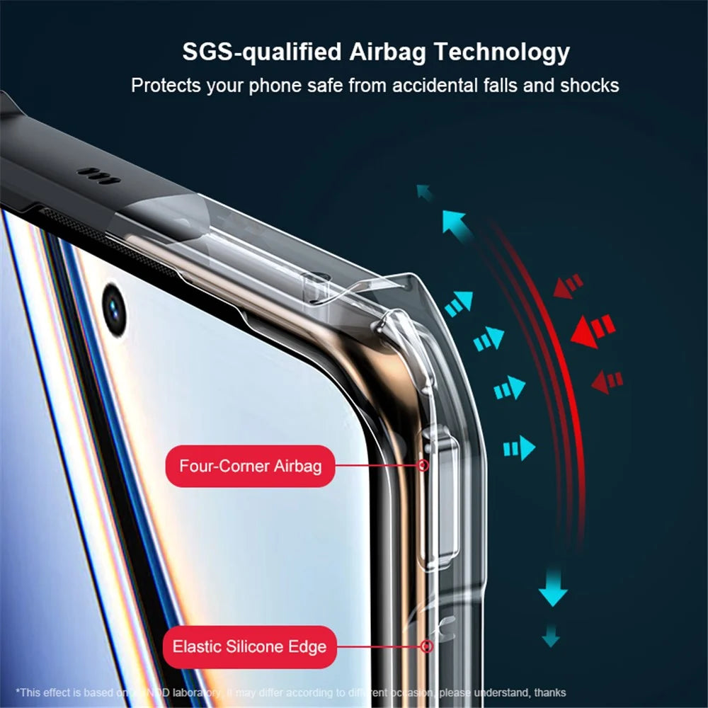 XUNDD Acrylic+TPU Phone Cover for Realme 11 Pro 5G , Anti-drop Cell Phone Case - Black / Laser Texture - 3