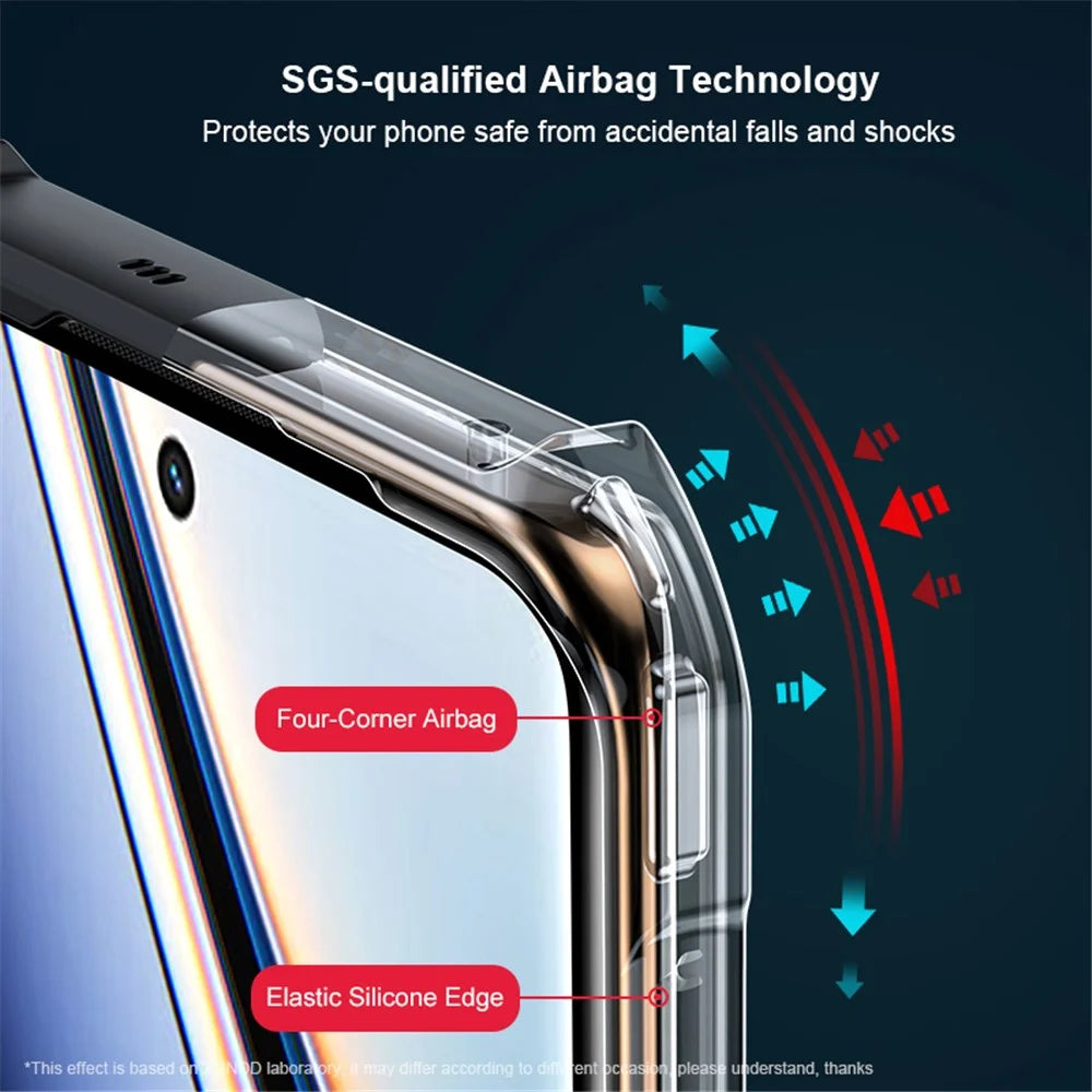 XUNDD For Realme 11 Pro+ 5G Acrylic+TPU Phone Case Shockproof Smartphone Cover - Black / Laser Texture - 3