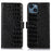 For iPhone 15 RFID Blocking Phone Case Genuine Cow Leather Wallet Stand Drop-proof Cover - Black - 1