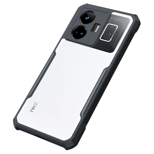 XUNDD For Realme GT Neo5 SE 5G Phone Case Drop-proof Acrylic+TPU Cover - Black / Laser Texture - 1