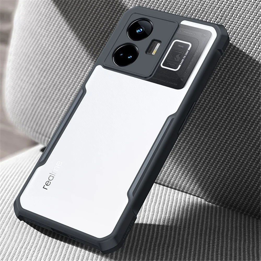 XUNDD For Realme GT Neo5 SE 5G Phone Case Drop-proof Acrylic+TPU Cover - Black / Laser Texture - 2
