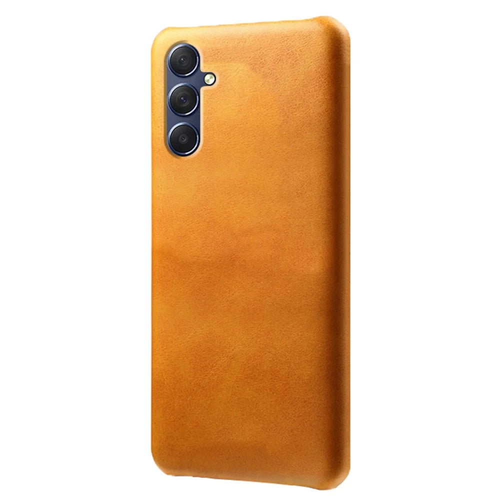 For Samsung Galaxy M54 5G / F54 5G Calf Texture Phone Case Shockproof PU Leather+PC Smartphone Cover - Orange - 1