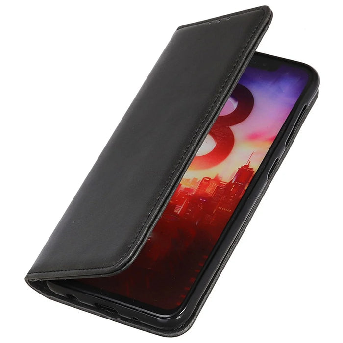 For Nokia XR21 Wallet Phone Case Drop Protection Stand TPU+Split Leather Mobile Phone Shell Cover - Black - 5