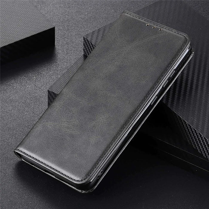 For Nokia XR21 Wallet Phone Case Drop Protection Stand TPU+Split Leather Mobile Phone Shell Cover - Black - 6