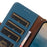 RFID Blocking Genuine Cow Leather Case for Nokia XR21, Wallet Stand Full Protection Phone Cover - Blue - 5