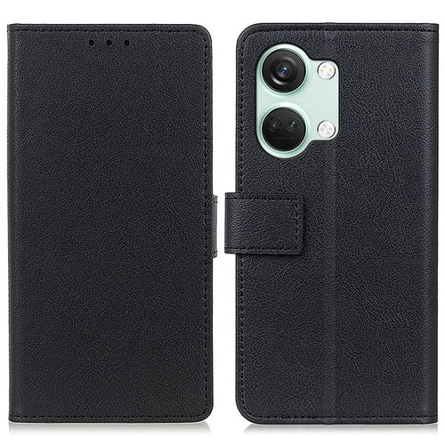 Wallet Phone Case for OnePlus Nord 3 5G / Ace 2V PU Leather TPU Inner Shell Stand Flip Cover - Black - 1