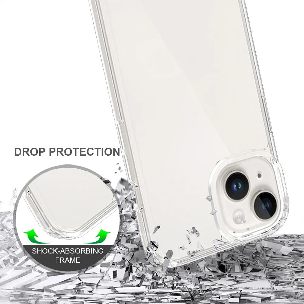 For iPhone 15 HD Clear Design Acrylic+TPU Hybrid Phone Case Cover Anti-Scratch Smartphone Shell - 2