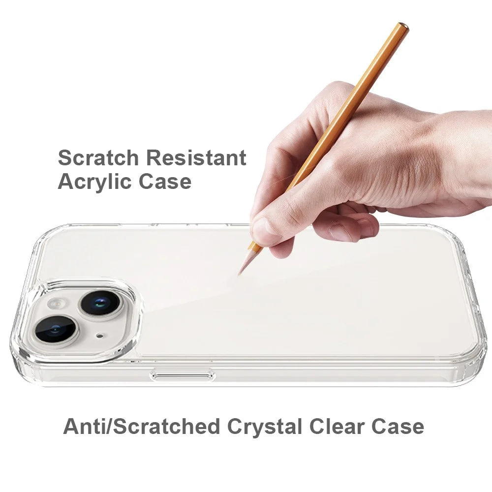 For iPhone 15 HD Clear Design Acrylic+TPU Hybrid Phone Case Cover Anti-Scratch Smartphone Shell - 3
