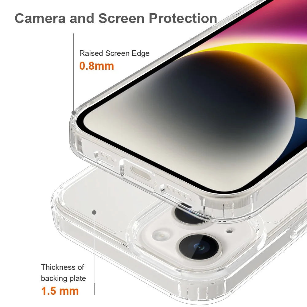 For iPhone 15 HD Clear Design Acrylic+TPU Hybrid Phone Case Cover Anti-Scratch Smartphone Shell - 5