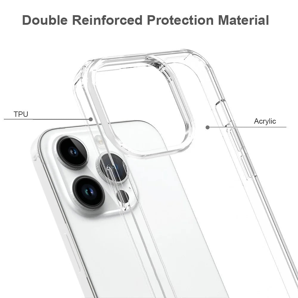 For iPhone 15 Pro Slim-Fit Hybrid Phone Cover Shell Anti-Scratch Clear Acrylic+TPU Mobile Phone Case - 4