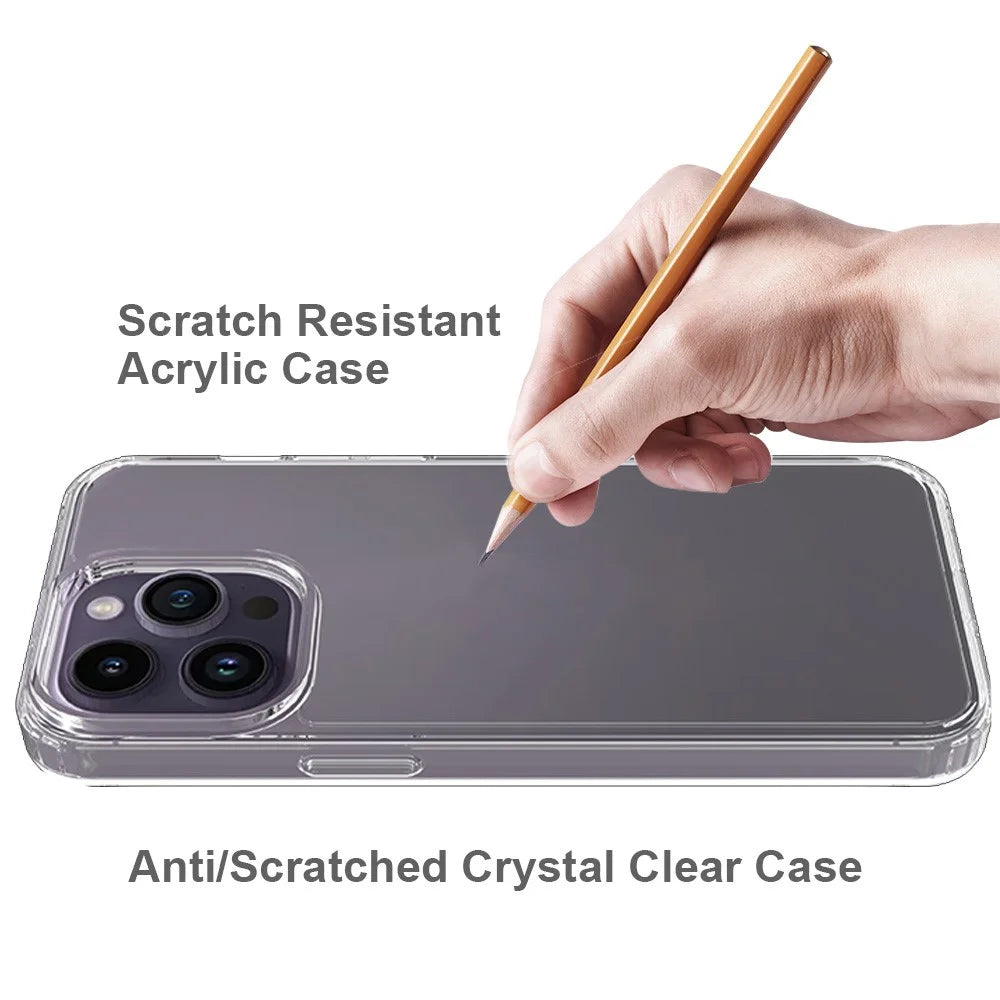 For iPhone 15 Pro Max Shockproof Acrylic+TPU Hybrid Mobile Phone Cover Clear Anti-Scratch Phone Case Shell - 2