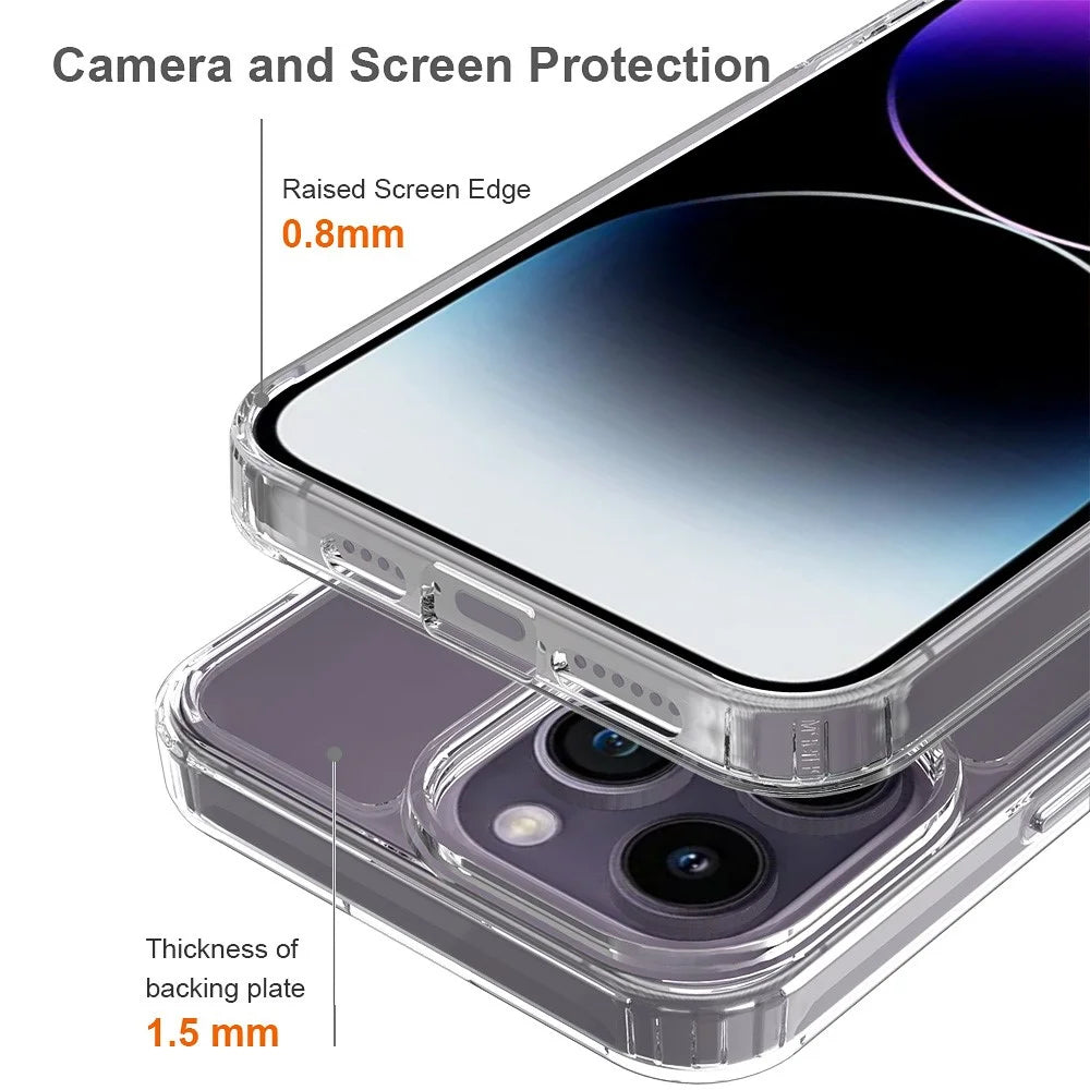 For iPhone 15 Pro Max Shockproof Acrylic+TPU Hybrid Mobile Phone Cover Clear Anti-Scratch Phone Case Shell - 4