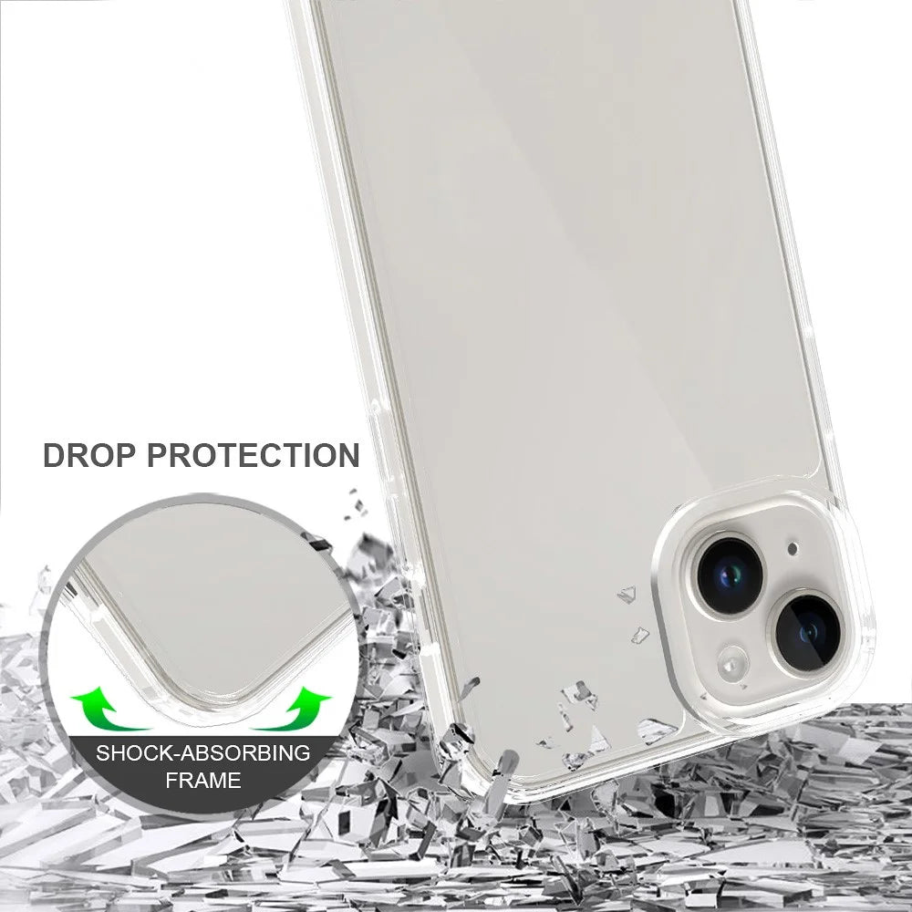 For iPhone 15 Plus Clear Acrylic+TPU Hybrid Phone Cover Anti-Scratch Mobile Phone Case Shell - 2