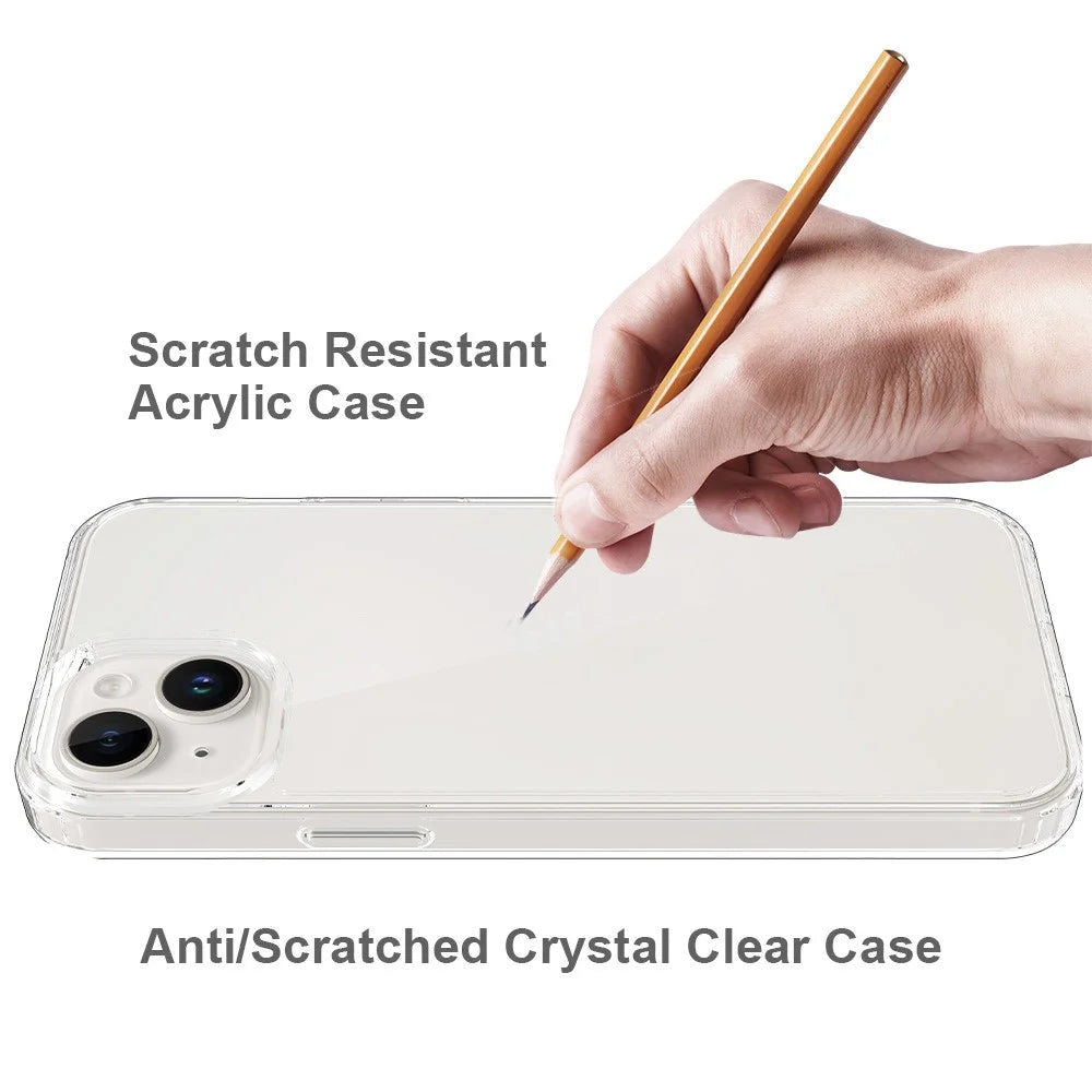 For iPhone 15 Plus Clear Acrylic+TPU Hybrid Phone Cover Anti-Scratch Mobile Phone Case Shell - 3