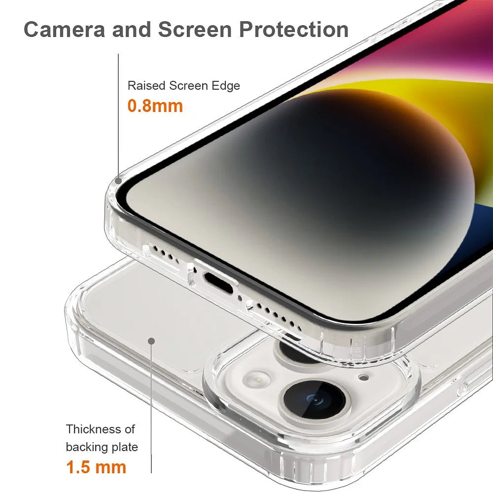 For iPhone 15 Plus Clear Acrylic+TPU Hybrid Phone Cover Anti-Scratch Mobile Phone Case Shell - 5