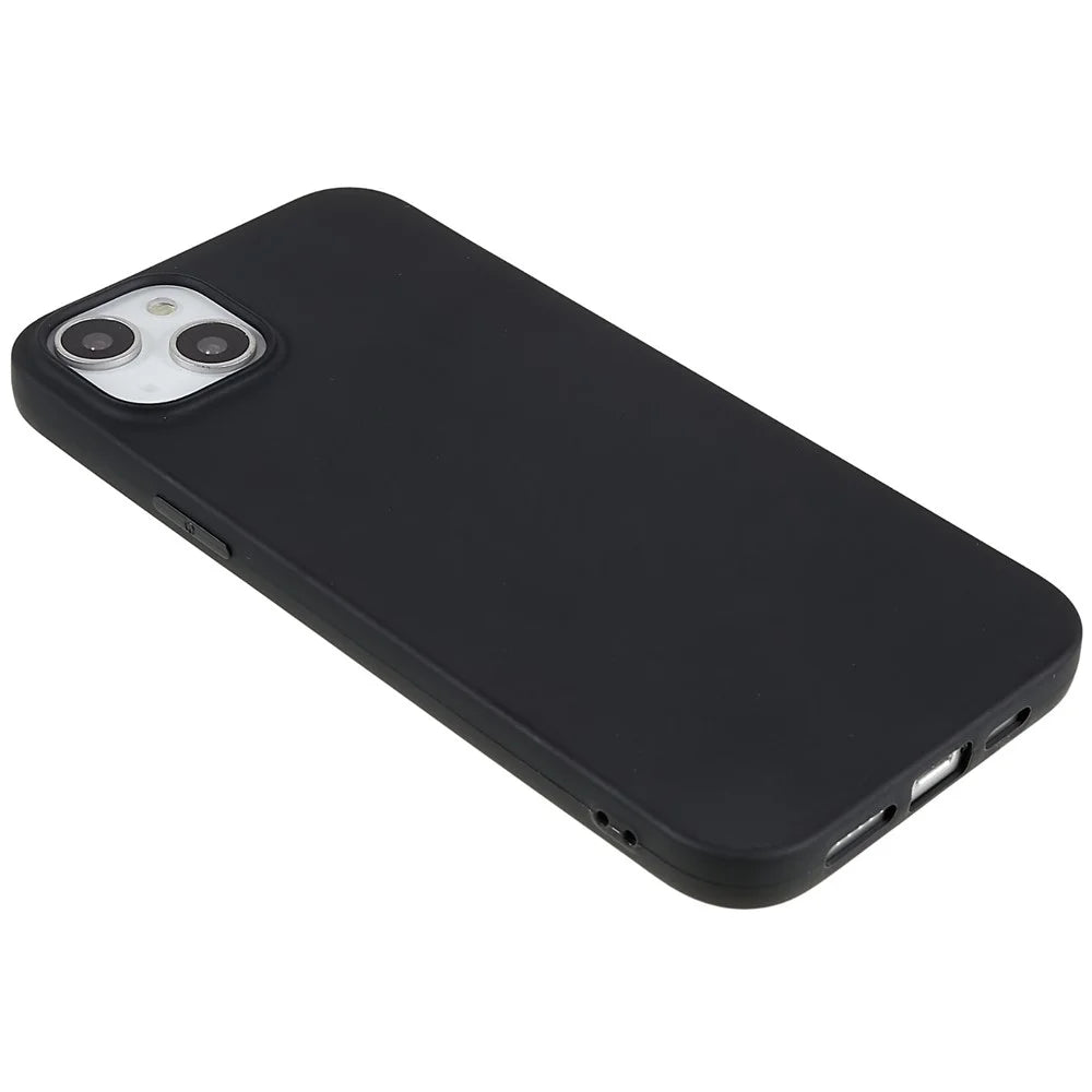 Phone Cover for iPhone 15 Fingerprint Free Matte Finish TPU Back Case - Black - 4