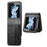 Wallet Phone Case for Samsung Galaxy Z Flip5 5G Anti-Drop PU Leather PC Phone Shell - Black - 1