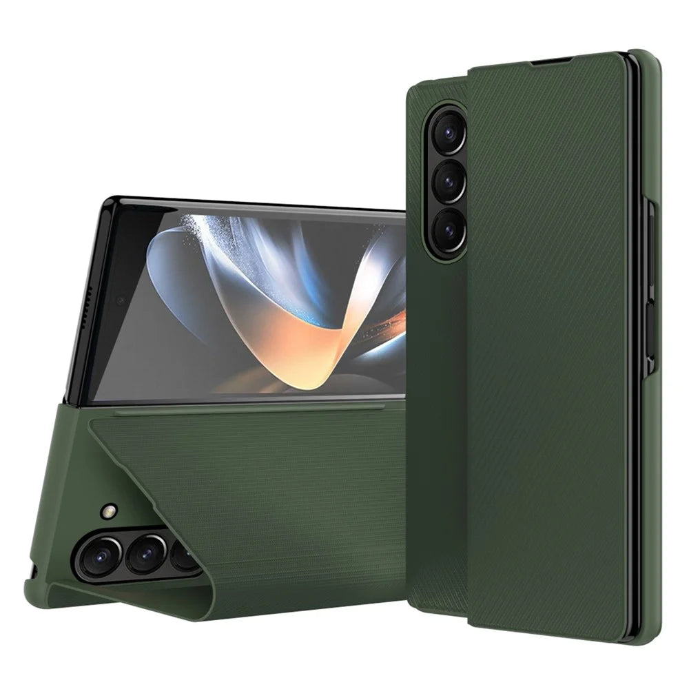 Anti-Drop Slim Case for Samsung Galaxy Z Fold5 5G Anti-Fingerprint Phone Cover Protective Phone Case - Green - 1