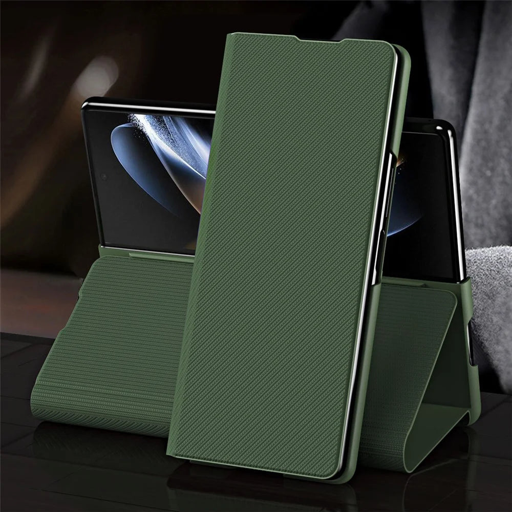 Anti-Drop Slim Case for Samsung Galaxy Z Fold5 5G Anti-Fingerprint Phone Cover Protective Phone Case - Green - 2