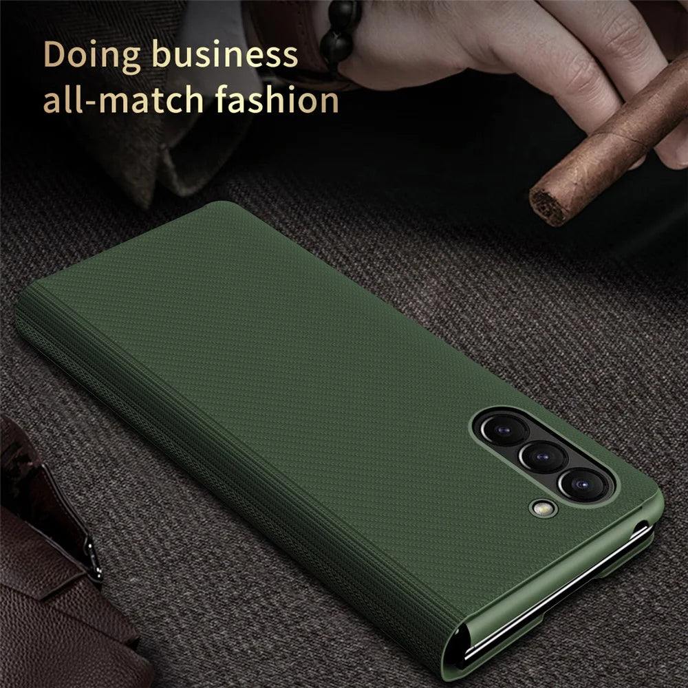 Anti-Drop Slim Case for Samsung Galaxy Z Fold5 5G Anti-Fingerprint Phone Cover Protective Phone Case - Green - 5