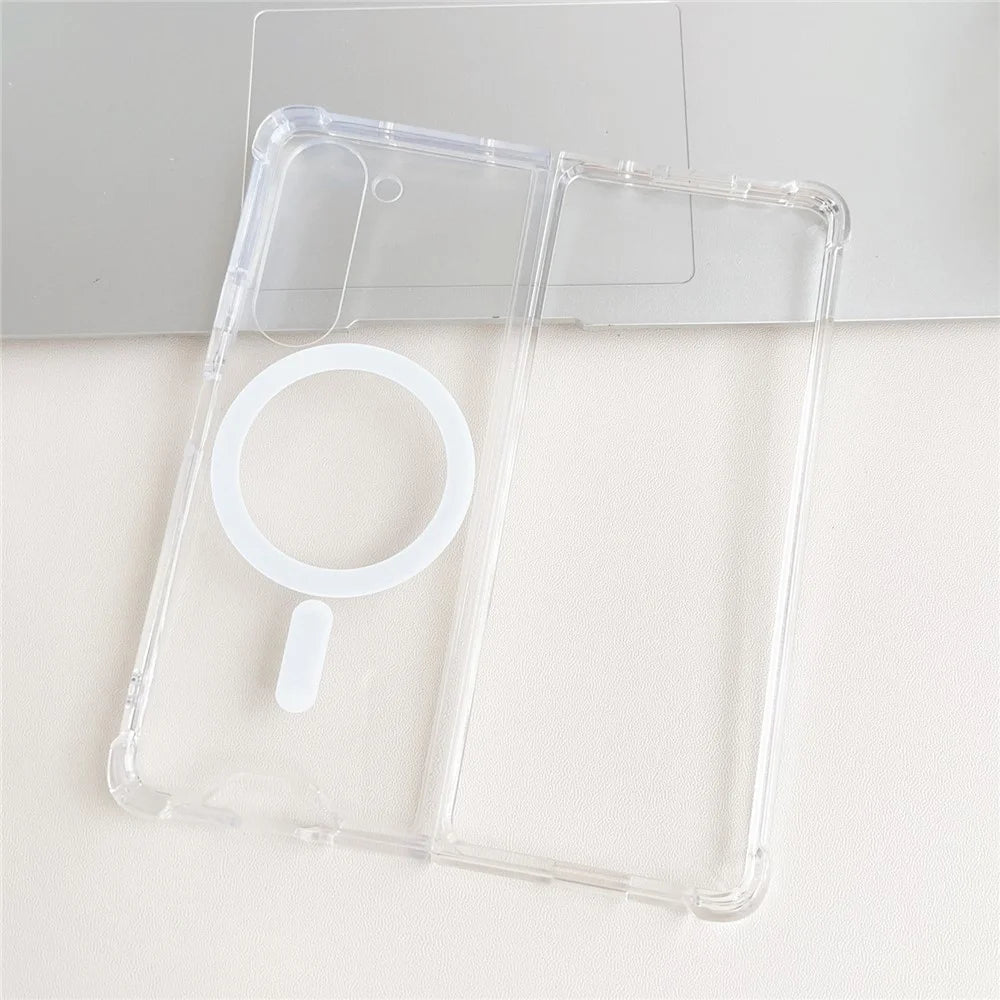 For Samsung Galaxy Z Fold5 5G Magnetic Phone Case Anti-Scratch Hard PC Clear Cover - 2