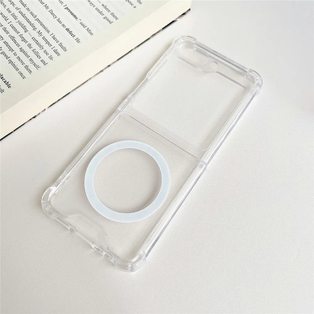 For Samsung Galaxy Z Flip5 5G Clear Protective Case Hard PC Magnetic Phone Cover - 2