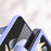 Slim Case for Samsung Galaxy Z Flip5 5G Protective PU Leather PC Phone Cover with Finger Strap - Purple - 6