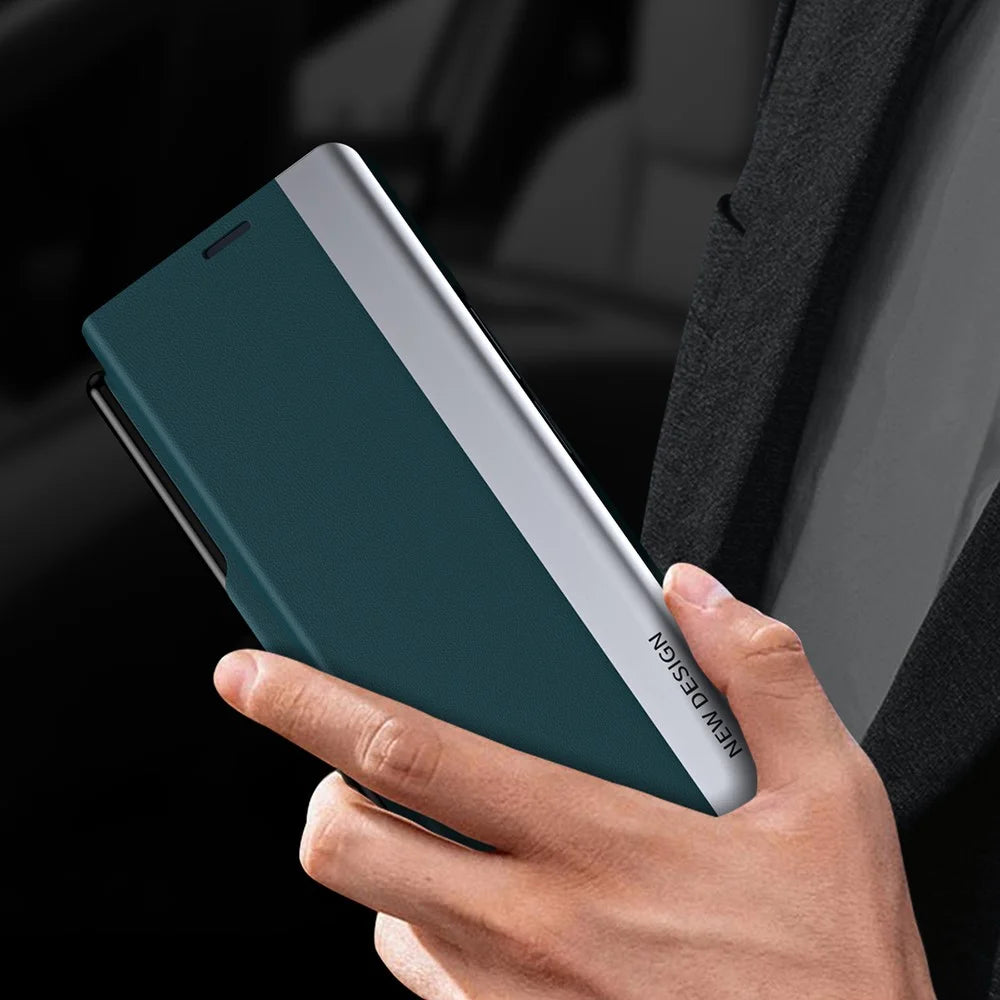 For Samsung Galaxy Z Fold5 5G Shockproof Case PU Leather+PC Phone Cover with Pencil - Green - 4