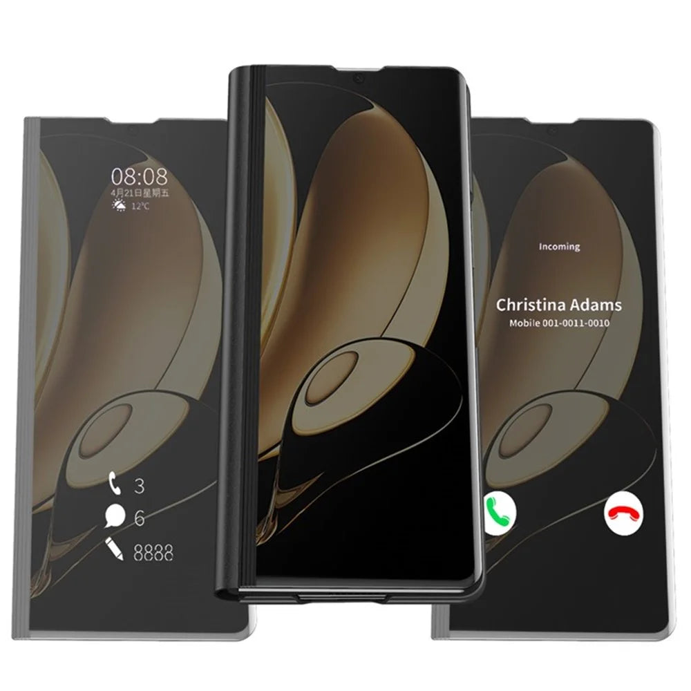 For Samsung Galaxy Z Fold5 5G Flip Leather Cover with Stand Full Body Protective Phone Case - Black - 6
