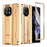 For vivo X Fold2 Kickstand Phone Case PU Leather+PC Shockproof Protective Cover with Glass Film - Rose Gold / Gold - 1