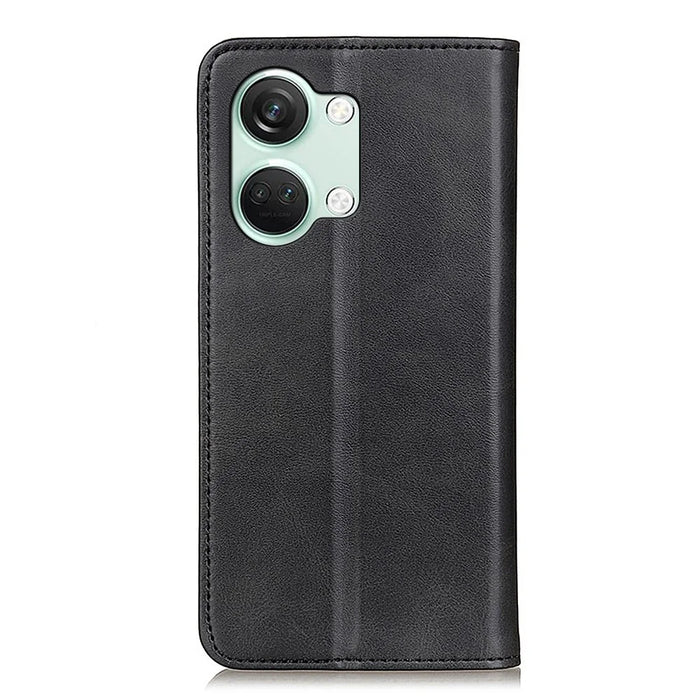 For OnePlus Nord 3 5G / Ace 2V Wallet Case Split Leather Stand Magnetic Flip Phone Cover - Black - 7