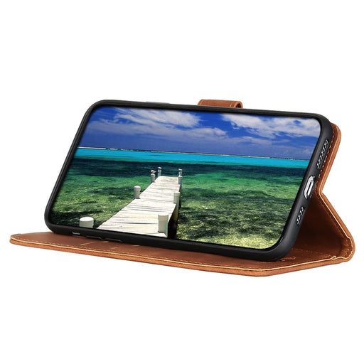 KHAZNEH For Nokia XR21 Retro Magnetic Clasp Phone Case PU Leather Wallet Stand Cover - Brown - 2
