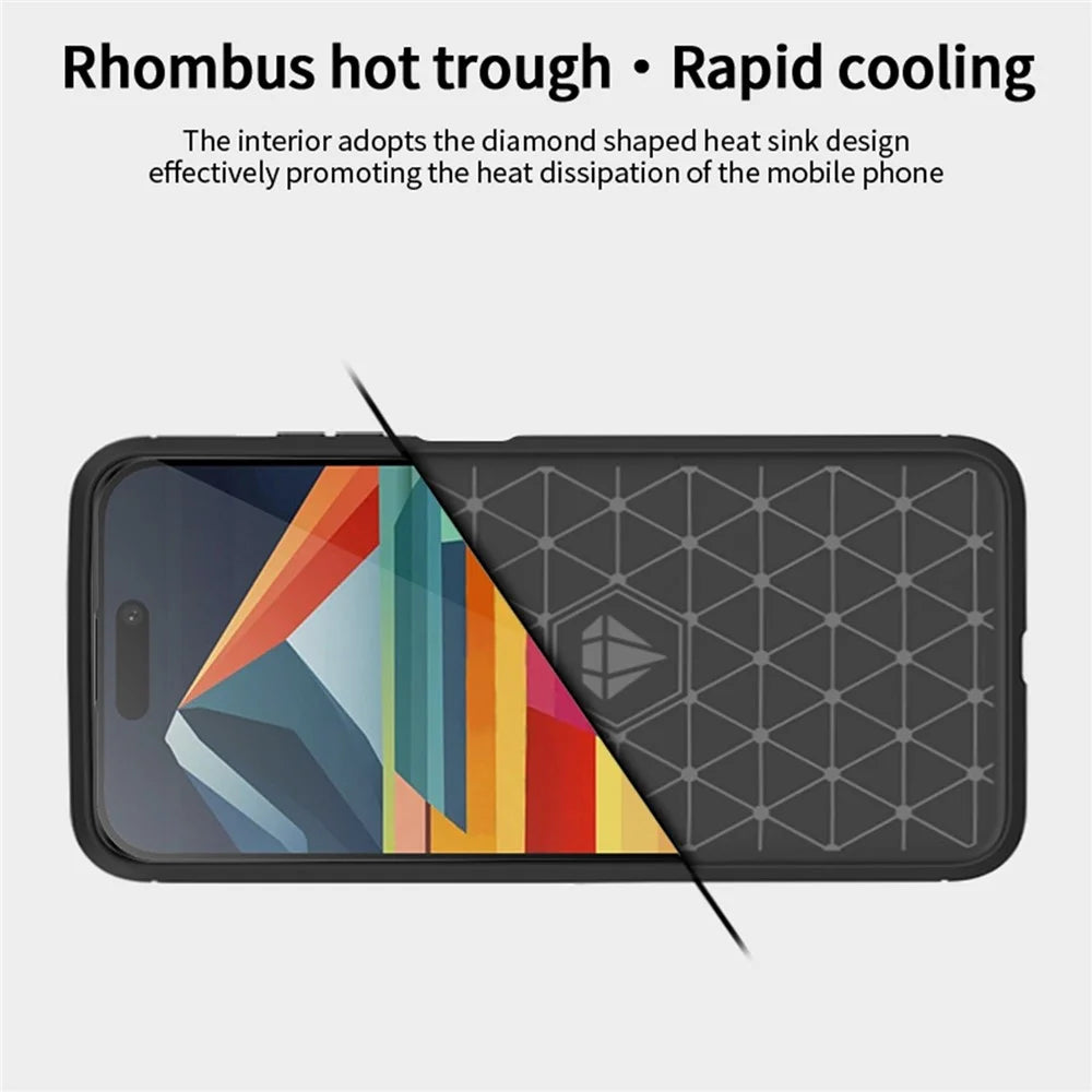 MOFI JK TPU Series-1 for iPhone 15 Pro Max Brushed Phone Case Carbon Fiber Anti-drop TPU Back Cover - Black - 6