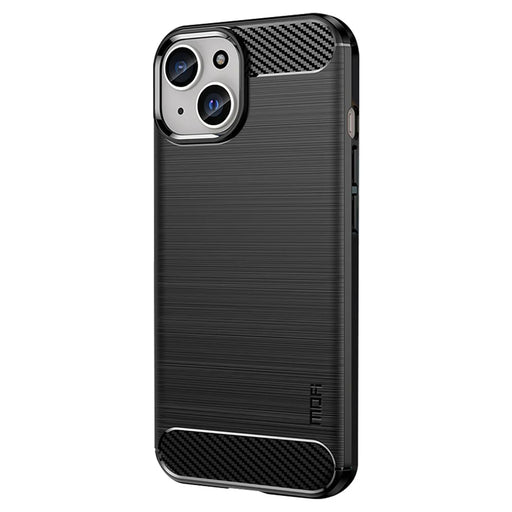 MOFI JK TPU Series-1 for iPhone iPhone 15 Plus TPU Phone Case Carbon Fiber Anti-scratch Brushed Phone Cover - Black - 2