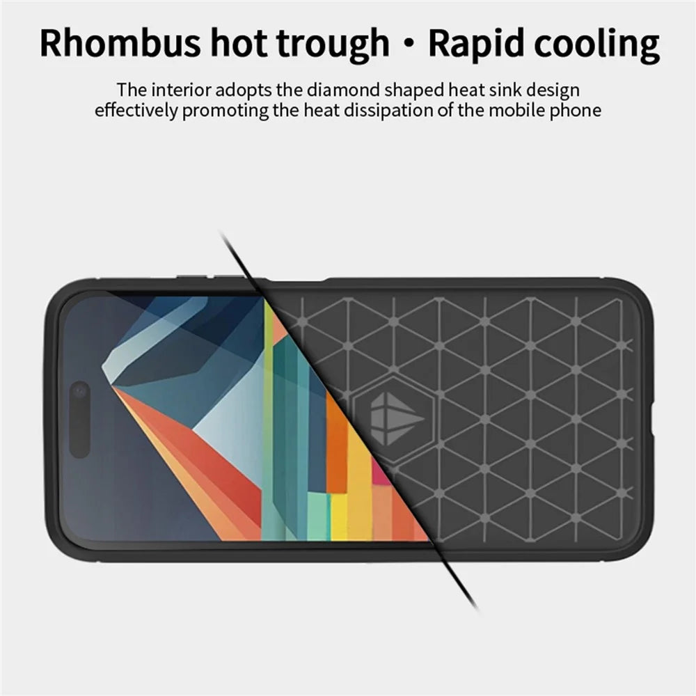 MOFI JK TPU Series-1 for iPhone iPhone 15 Plus TPU Phone Case Carbon Fiber Anti-scratch Brushed Phone Cover - Black - 6