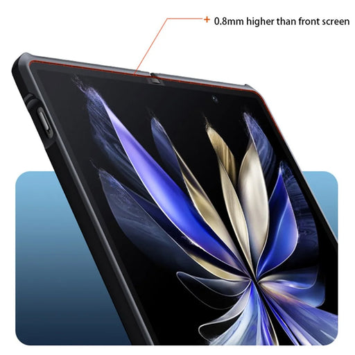 XUNDD For vivo X Fold2 Acrylic+TPU Phone Cover Anti-drop Protection Phone Case - Black / Laser Texture - 2