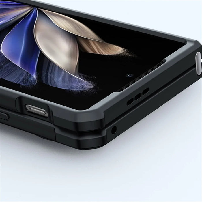 XUNDD For vivo X Fold2 Acrylic+TPU Phone Cover Anti-drop Protection Phone Case - Black / Laser Texture - 5