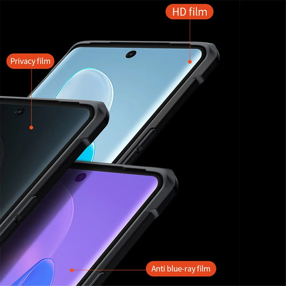 XUNDD For vivo S17 5G / V29 5G Acrylic+TPU Phone Case Drop-proof Cell Phone Back Cover - Black / Laser Texture - 6