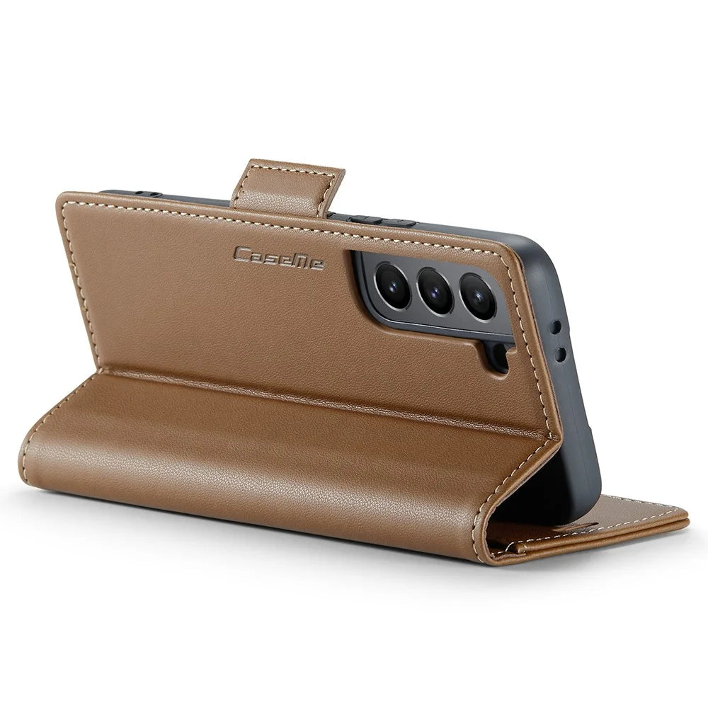 For Samsung Galaxy S21 5G / S21 4G Leather Case CASEME 023 RFID Blocking 3 Card Slot Mobile Cover - Brown - 3