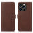 For iPhone 15 Pro PU Leather Wallet Case Litchi Texture Foldable Stand Phone Cover - Brown - 1